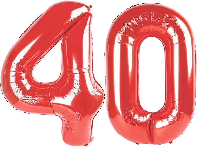 Red 40 Number Balloon by Upgesy