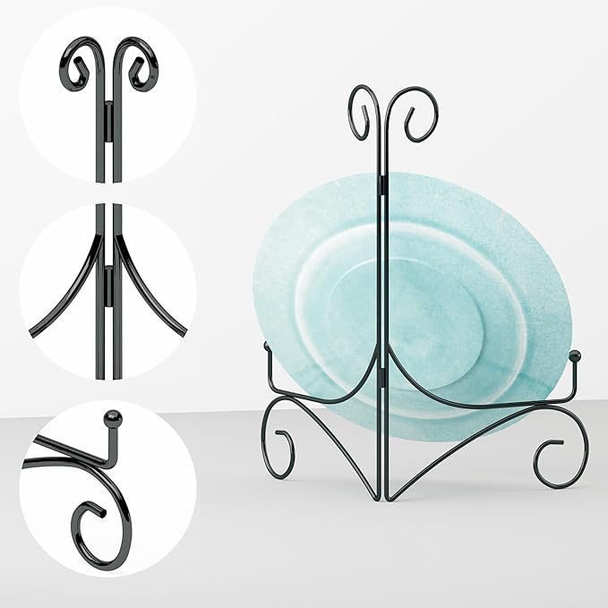 Plate Display Stands with Hinged Folding Design, 8 Inch Picture Frame Stand - Image 2