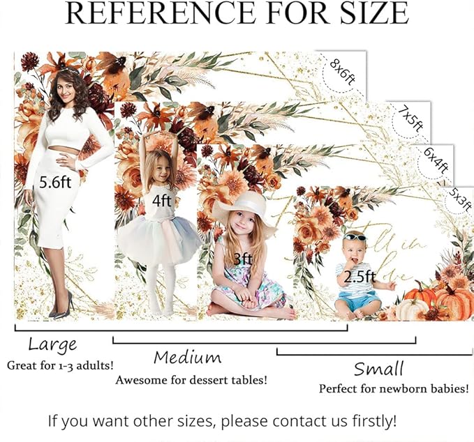 Mocsicka Fall in Love Bridal Shower Backdrop Boho Autumn Leaves Pumpkin Bride - Image 8