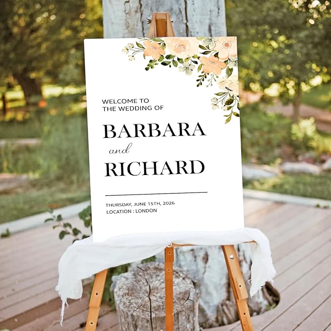 Foliage Editable Wedding Welcome Sign, Party Entrance Template, Printable - Image 3