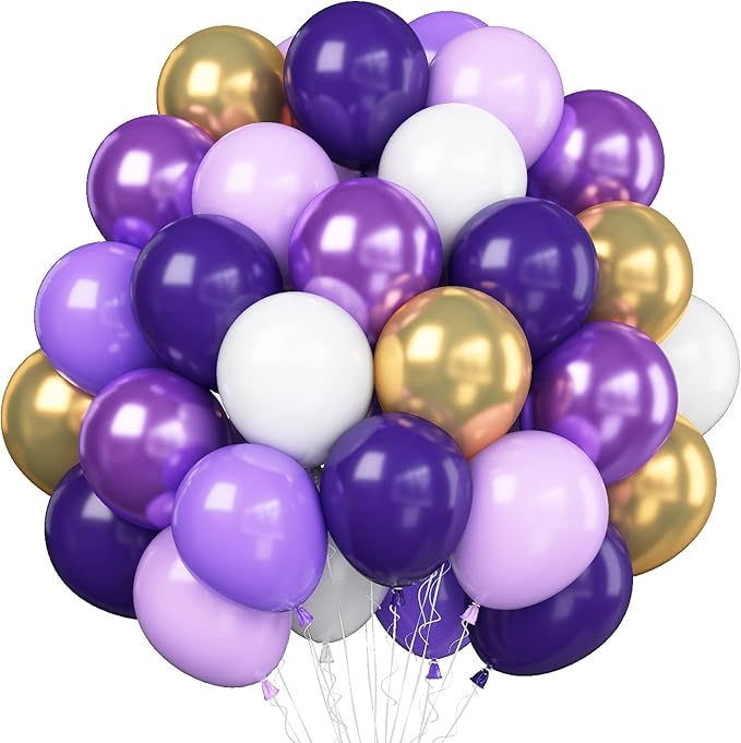 Purple and Gold Balloons by BIAPIAN