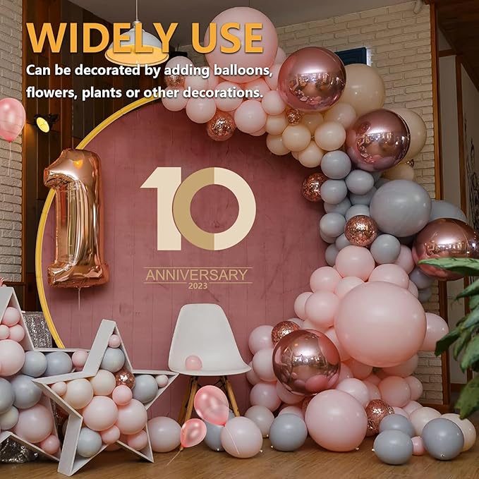 7.2ft Round Backdrop Stand, Stable Balloon Arch Stand, Metal Wedding Arch - Image 5