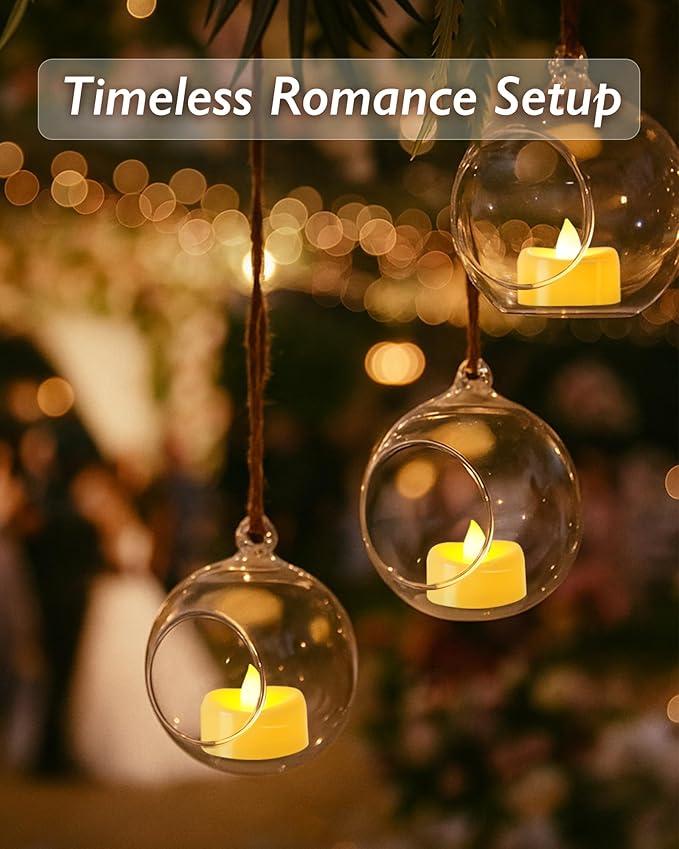 Raycare 100 Pack LED Tea Lights Battery Operated, 200+Hour Flickering Votive - Image 4