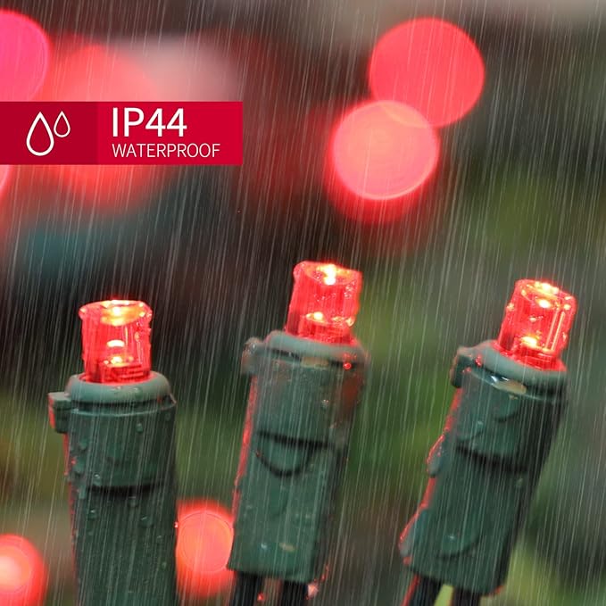 Red Wide Angle LED Christmas Lights, 64.8 Ft 300 Count - Image 3