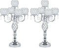 5-Arm Crystal Candelabra Centerpiece 23.2" Tall by kehail