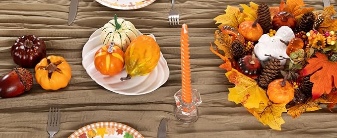 Nude Cheesecloth Table Runner Fall Table Runner Boho Gauze 120 Inches Coffee - Image 5