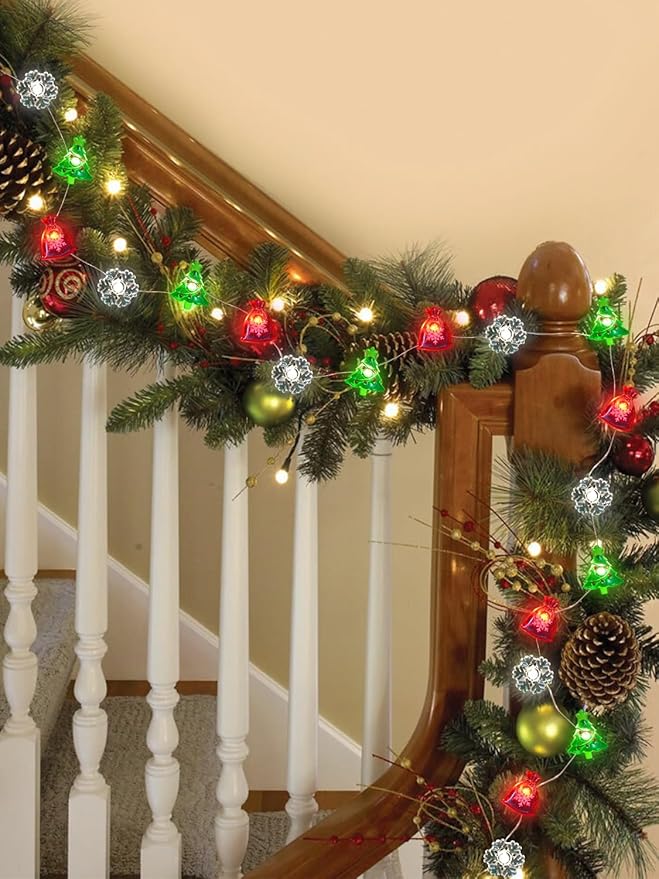 Christmas Decoration Lights, 10FT 30 LED Christmas Tree Snowflake Lucky Bag - Image 4