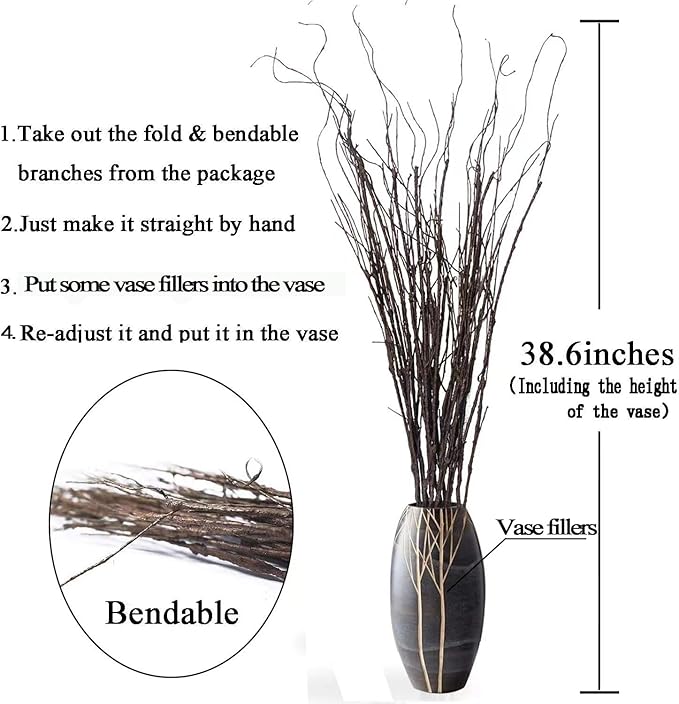 10PCS Lifelike Curly Willow Branches Decorative Dried Artificial Twigs - Image 4