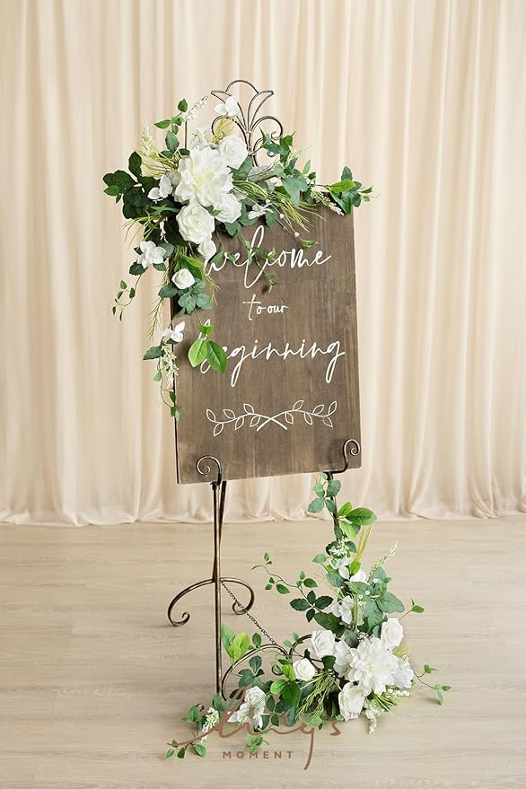 Ling's Moment 2pcs Wedding Flowers Garland Artificial Floral Swag Arch - Image 5