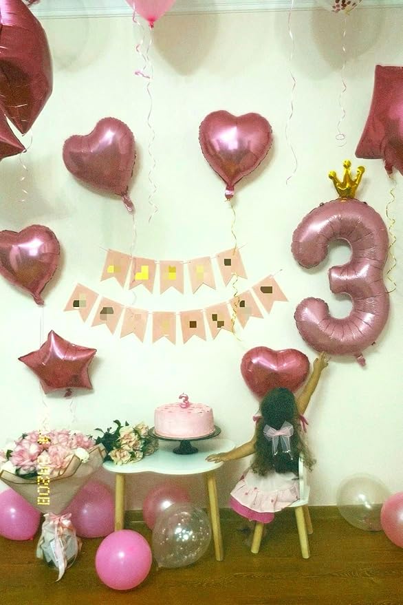 Large 40 Inch Pink Crown 3 Number Balloon, 3 13 23 30 33 36 38 Pink Crown - Image 8