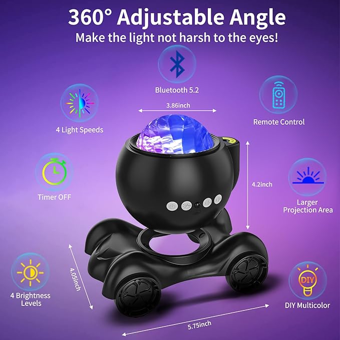 ENOKIK Northern Light Projector, Aurora Star Projector Built-in Bluetooth - Image 5