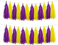 GAKA Purple and Yellow Tissue Paper Tassel, Paper Tassel Garland Banner by GAKA
