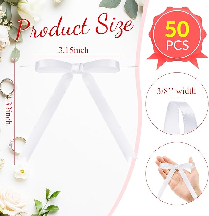 Riceshoot 50 Pcs Twist Tie Bows - Image 2