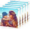 HELPLEX 5 Pack 6x6 Acrylic Picture Frames, 24mm Thicker Square Frameless Clear by HELPLEX