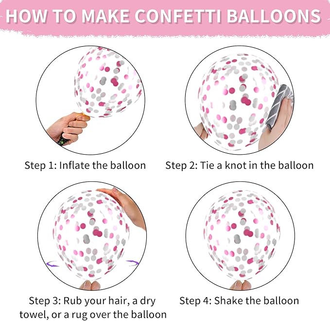 Hot Pink White Balloons - Image 8