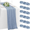 6 Pack Dusty Blue Cheesecloth Table Runner 23x120 inch Rustic Boho Gauze Table by Unknown