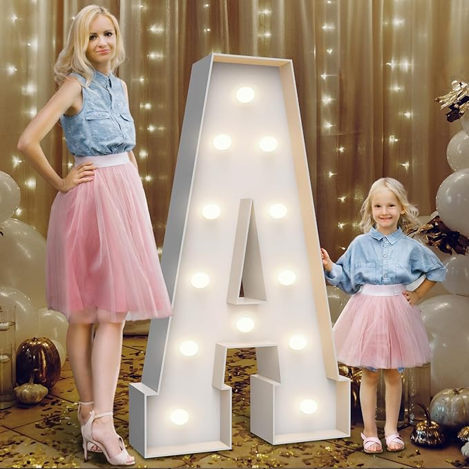 4FT Marquee Light Up Letters A, Party Decoration Large Marquee Light Up Letters by Teebloom