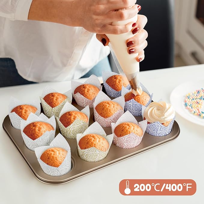 160pcs Tulip Paper Cupcake & Muffin Liners Oil Resistant - Image 5