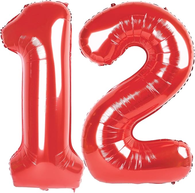 Red Number 12 Balloon by Upgesy