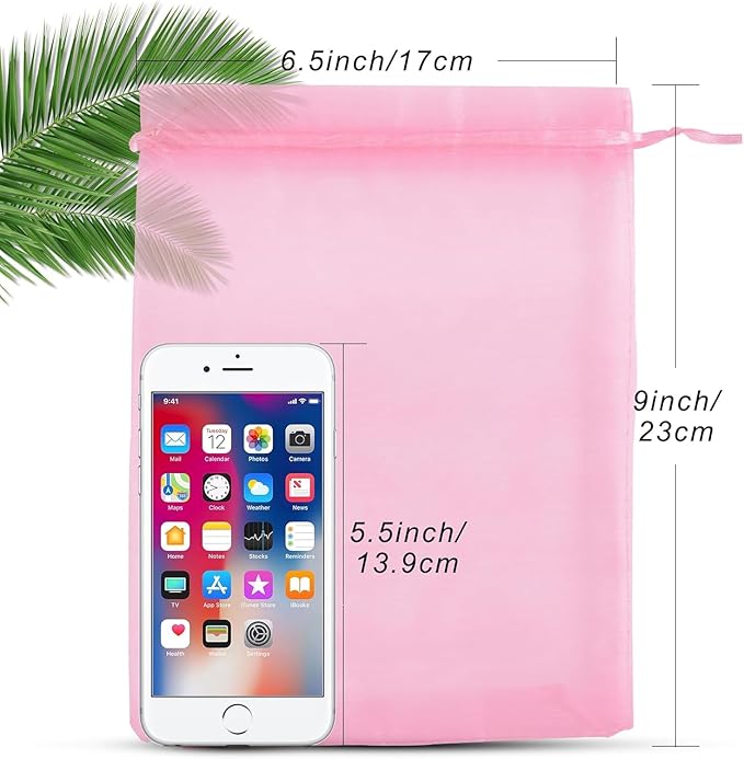 ANZNKU 100 Pack Premium Sheer Organza Bags 6x9 inches Mesh Bags Drawstring - Image 2