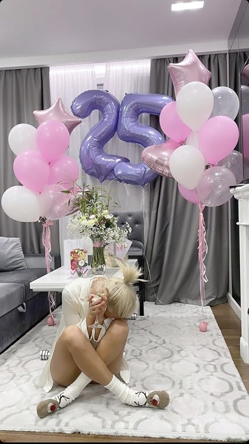 Large Lavender 40 Inch Birthday Number 5 Balloon, Lilac Five 5th 15 25 35 50 55 - Image 6