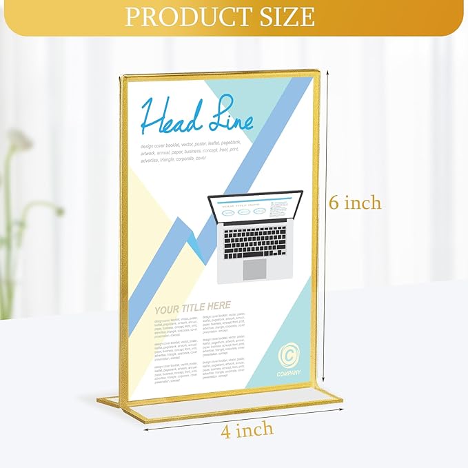 Hoteam 36 Pack Gold Acrylic Sign Holders - Image 2