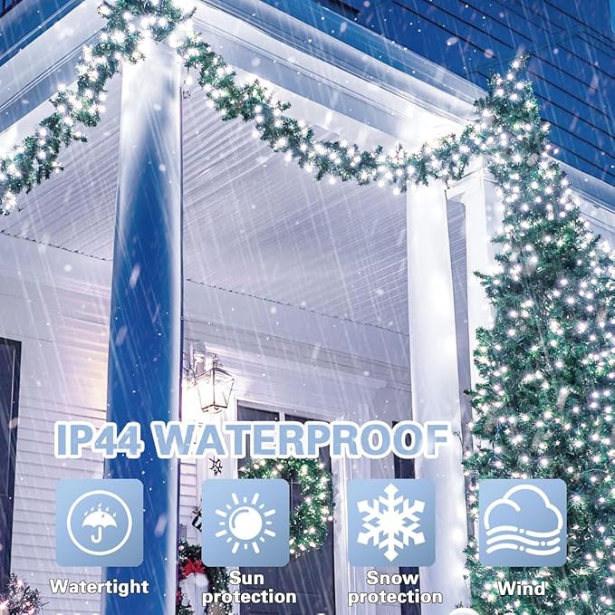 LAMPHOME 33ft Christmas Decorative Mini Lights, 100 LED Transparent Wire Fairy - Image 2