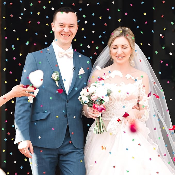 MARFOREVER Rainbow Star Confetti, Glitter Star Confetti Birthday Scatter Table - Image 7