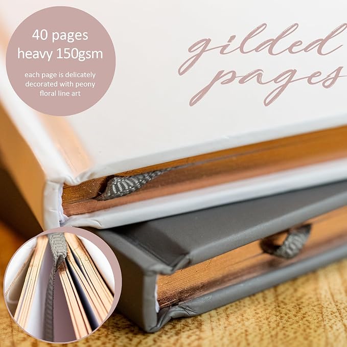 GSM Brands Wedding Vow Books His and Her Hardcover, Ivory Pages - Image 4