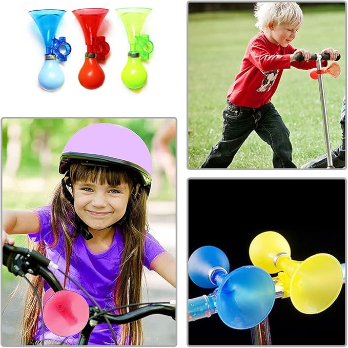 3 Pcs Bike Horn Kids Air Horn Clown Horn Hand Held Plastic Scooter Bicycle Bell - Image 7