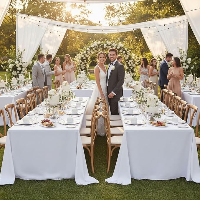 Fitable White Rectangle Tablecloths - Image 3