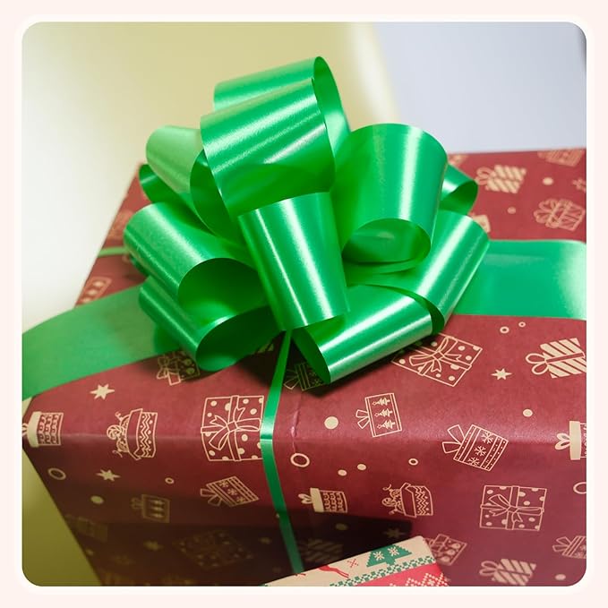 6 PCS 6 Inch Green Pull Bows - Image 7
