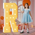 4FT Marquee Letters R, Large Marquee Light Up Letters, Mosaic Balloon Frame by HITINO