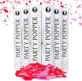 Clover Products 12" Biodegradable Confetti Cannons | 6 Pack | Red & Pink Poppers by CloverProducts