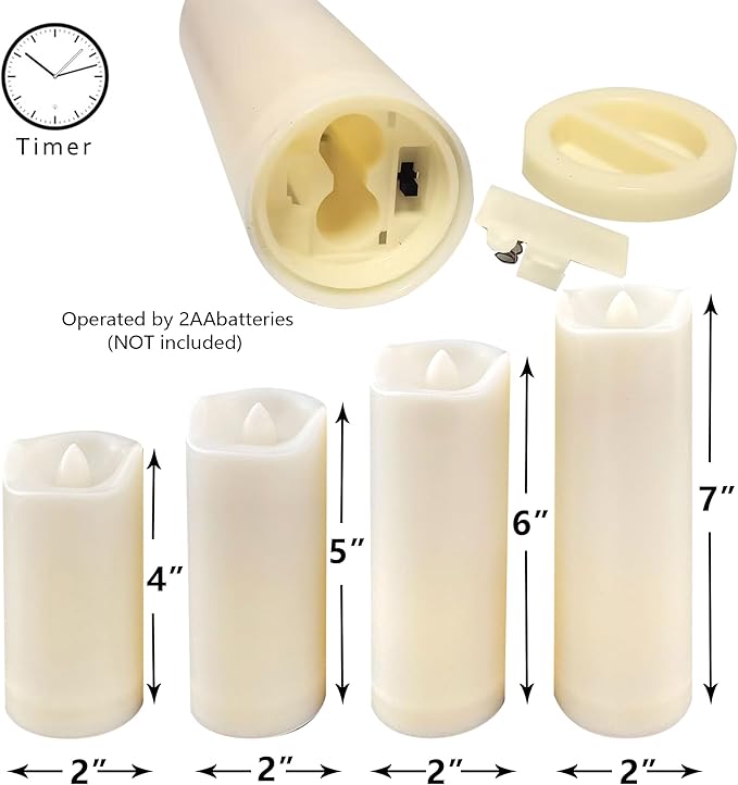 QIDEA 2”X4” Outdoor Waterproof Flameless Candles - Image 6