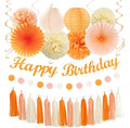 Orange-Peach Beige First Happy-Birthday Party-Decorations by Unknown