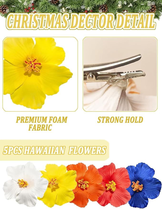 5 PCS Hawaiian Hibiscus Artificial Flowers - Image 4