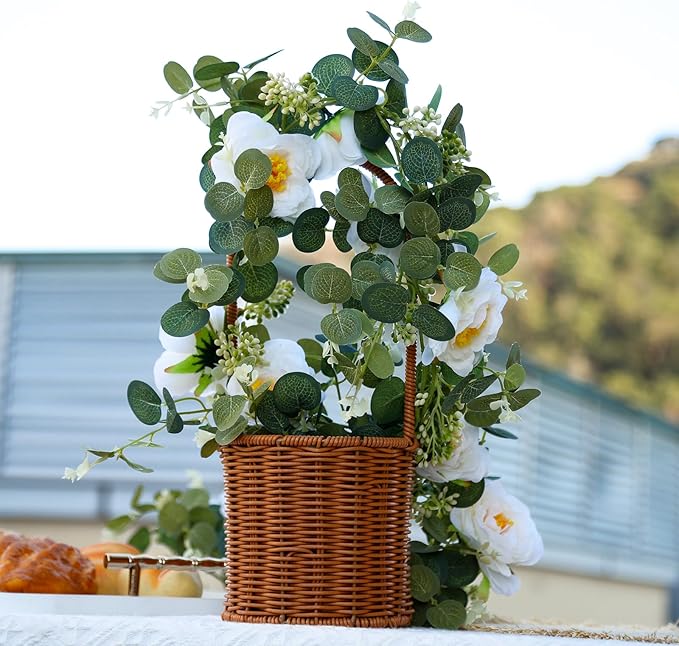 2 Pcs Total13Ft Eucalyptus Flower Garland - Image 6