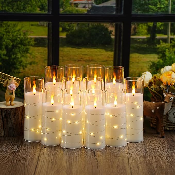 Flameless Candles with Embedded Star String - Image 4