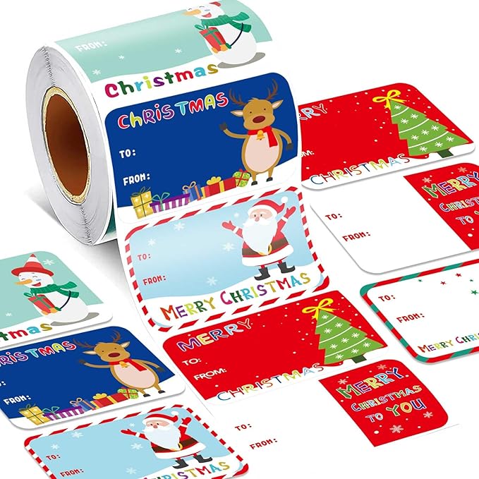 300PCS Christmas Gift Tags Stickers, Self-Adhesive Christmas Name Tags by DUJAA
