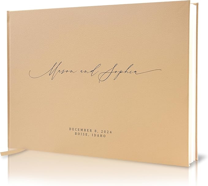MUUJEE Personalized Guestbook in Tan by MUUJEE