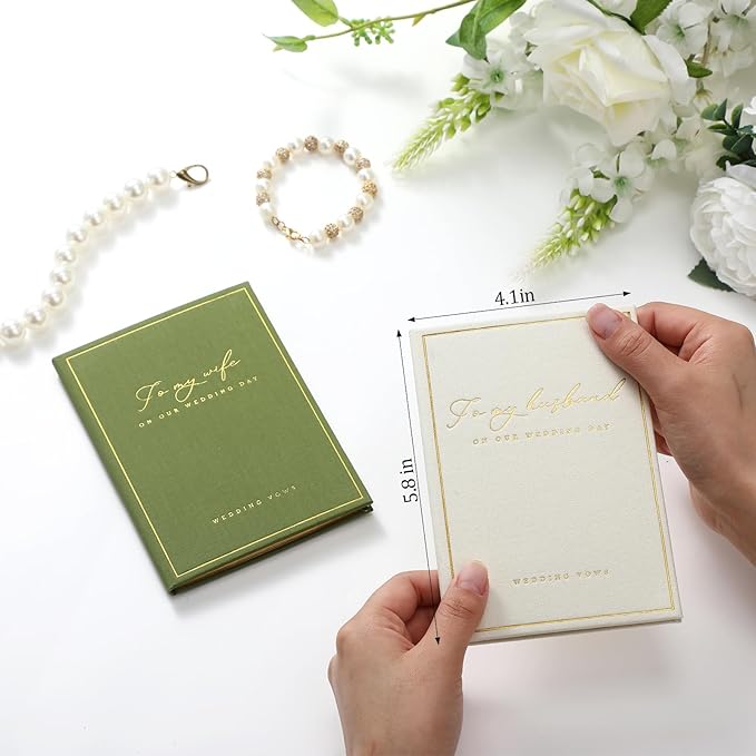 Engrowtic 2 Pcs Wedding Vow Books His and Her to Husband Wife Wedding Must Have - Image 2