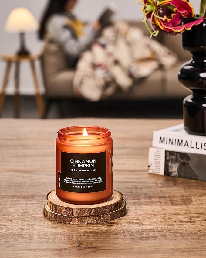 M&SENSE Cinnamon Pumpkin Fall Scented All Natural Soy Wax Candles - Image 5