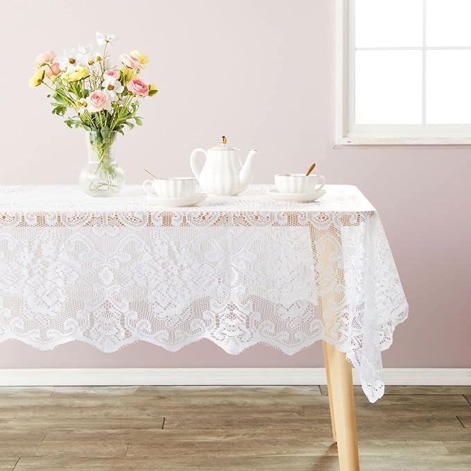 Juvale Rectangular Lace Tablecloth - Image 2