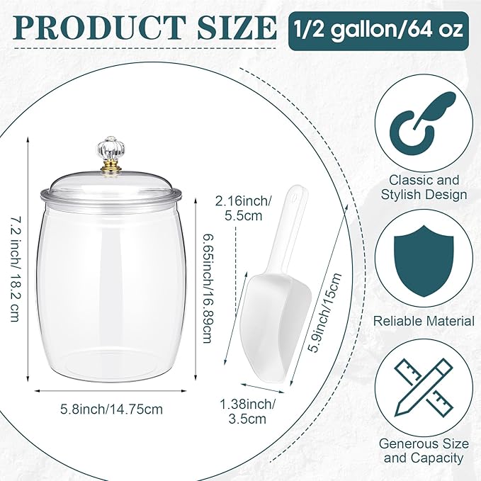 Nuogo 4 Pcs Plastic Candy and Cookie Jars - Image 2
