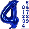 Navy Blue Foil Balloon Number 4, Large Dark Blue Number 4 Helium Balloon by Lingqiang