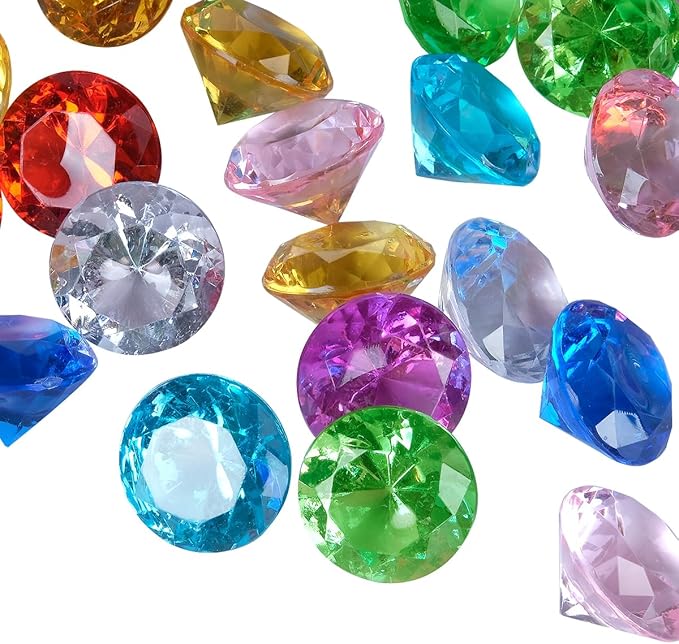 Acrylic Diamond Fake Gems Vase Filler, Babenest 240pcs 3/4 Inch Faux Diamonds by Babenest