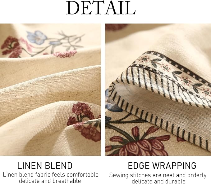 ISAENNE French Tablecloth for Round Tables, Linen Table Cloth - Image 4