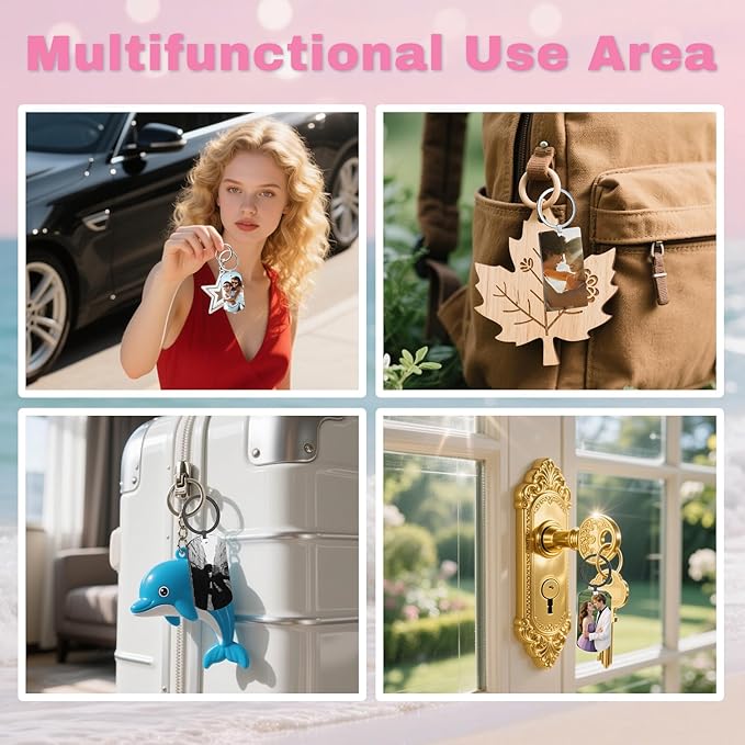 Custom Keychain with Picture, Personalized Double-sided Keychains Gifts - Image 6