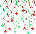 BEISHIDA Red Green Star Hanging Swirl Decorations, Birthday Hanging Party by Beishida